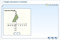 Triangles and squares in coordinates