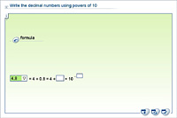 Write the decimal numbers using powers of 10