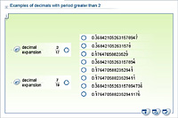 Examples of decimals with period greater than 2