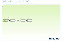 Using the formula for square of a difference