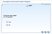The weight in pounds and the weight in kilograms