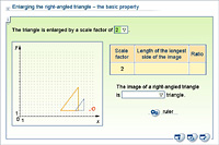 Enlarging the right-angled triangle – the basic property