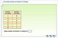 The mean number of children in a family