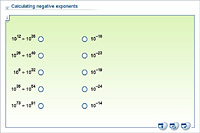 Calculating negative exponents
