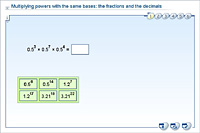 Multiplying powers with the same bases: the fractions and the decimals