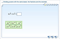 Dividing powers with the same bases: the fractions and the decimals