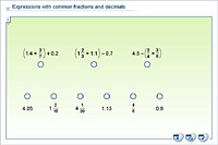 Expressions with common fractions and decimals