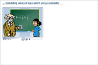 Calculating values of expressions using a calculator