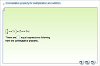 Commutative property for multiplication and addition