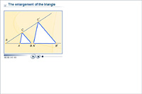 The enlargement of the triangle