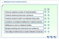 Statements about chemical reactions