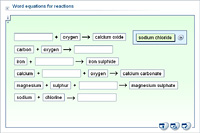 Word equations for reactions