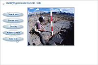 Identifying minerals found in rocks