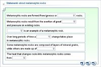 Statements about metamorphic rocks