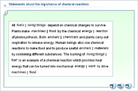Statements about the importance of chemical reactions
