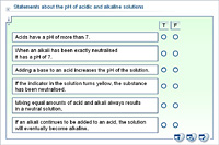 Statements about the pH of acidic and alkaline solutions