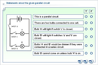 Statements about the given parallel circuit