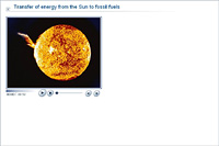 Transfer of energy from the Sun to fossil fuels