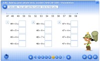 2.01. Adding past whole tens, number field 20–100